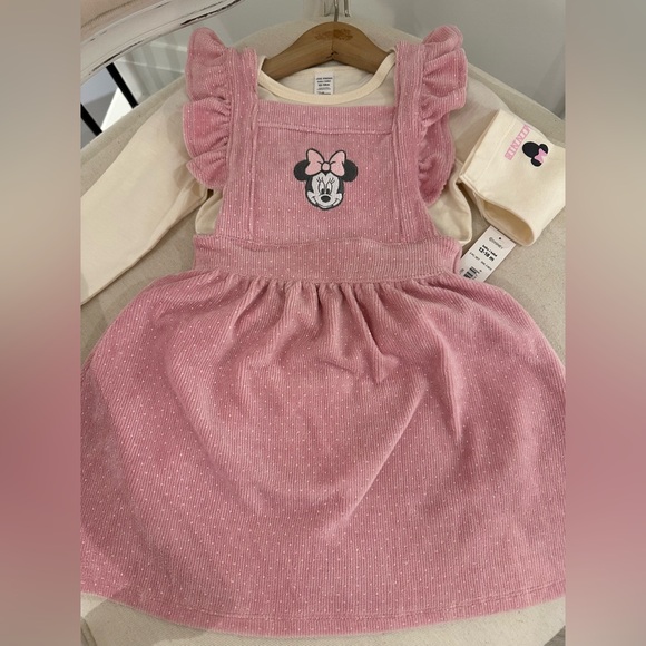 🩰 Baby Girls Disney X Joe Fresh Minnie Mouse Dress 2 Piece Set NWT - Picture 3 of 7